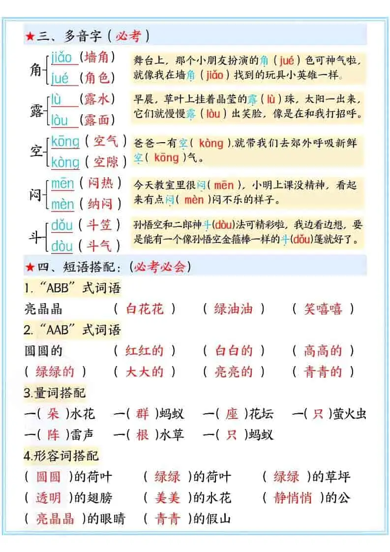 一年级下语文第六单元高频考点汇总-山云部落 - 游戏资源下载 | 视频课程学习 | 云盘AI工具 - sy.team