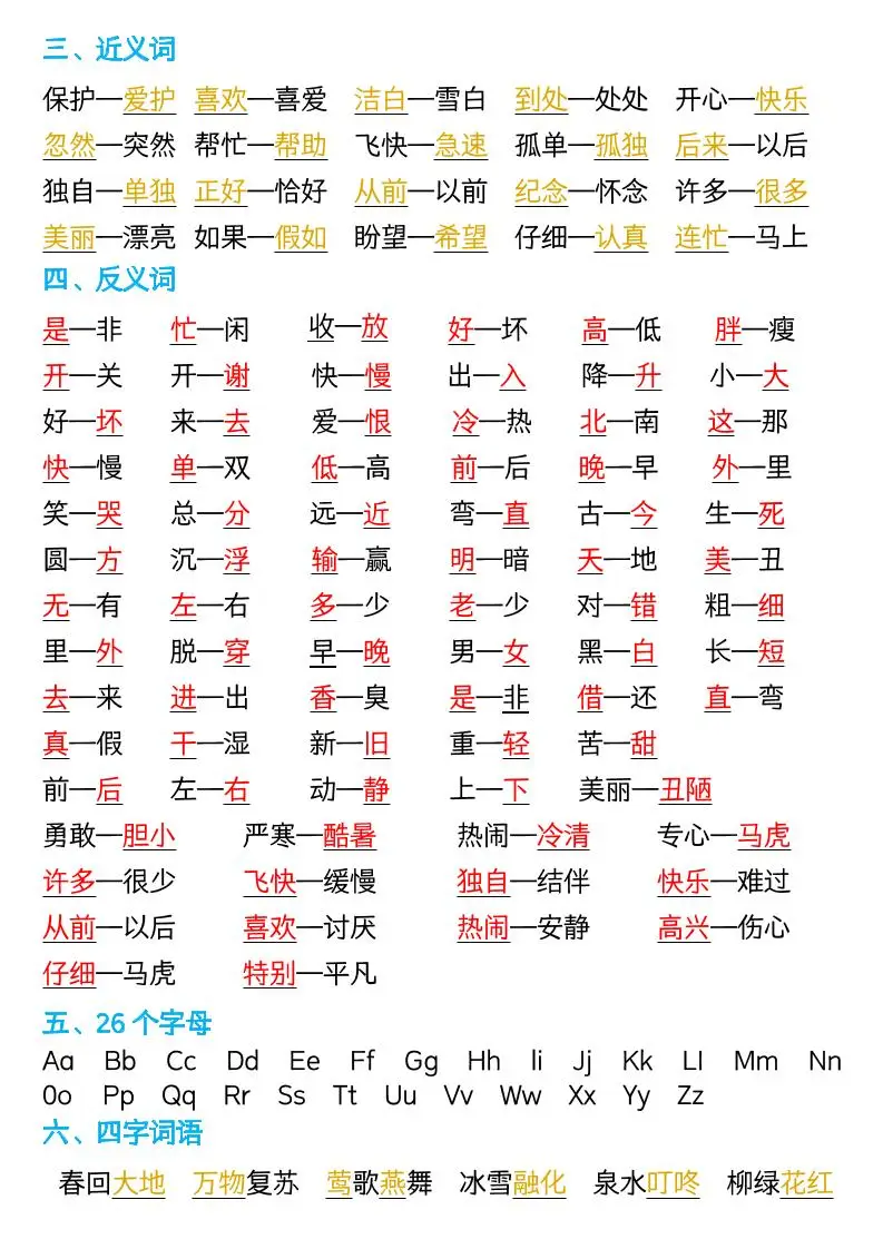 一年级下语文全册重点知识总结-山云部落 - 游戏资源下载 | 视频课程学习 | 云盘AI工具 - sy.team