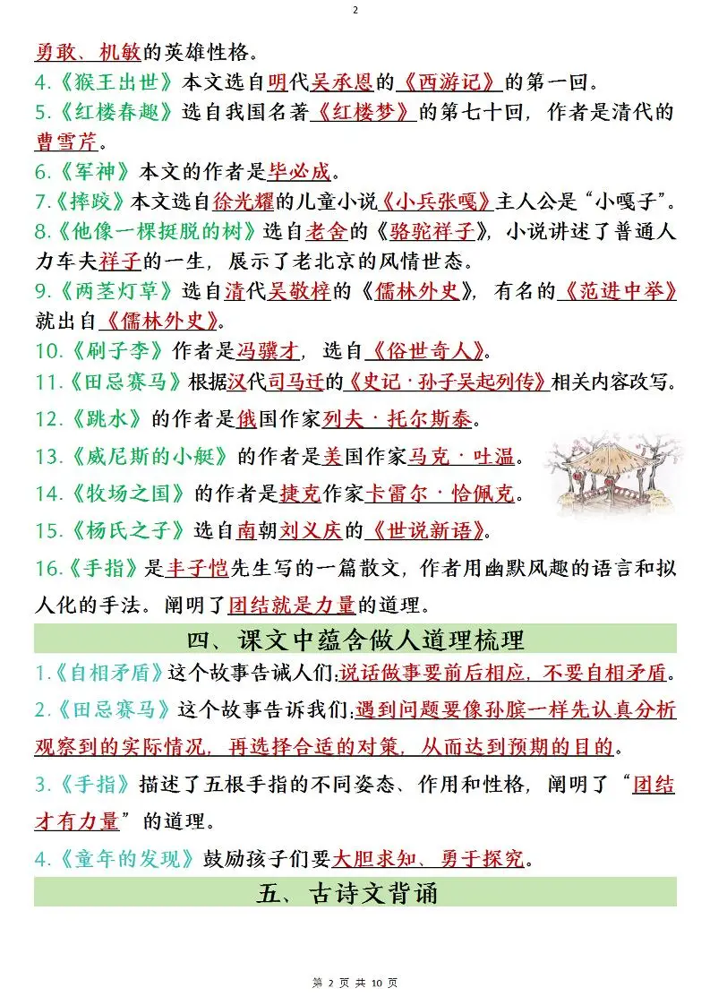五年级下语文寒假预习全册必背知识点-山云部落 - 游戏资源下载 | 视频课程学习 | 云盘AI工具 - sy.team