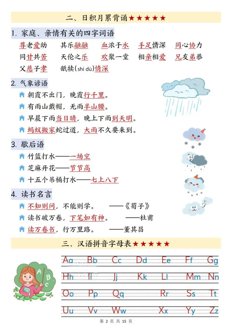 26春一下语文寒假预习知识点汇总（15页）-山云部落 - 游戏资源下载 | 视频课程学习 | 云盘AI工具 - sy.team