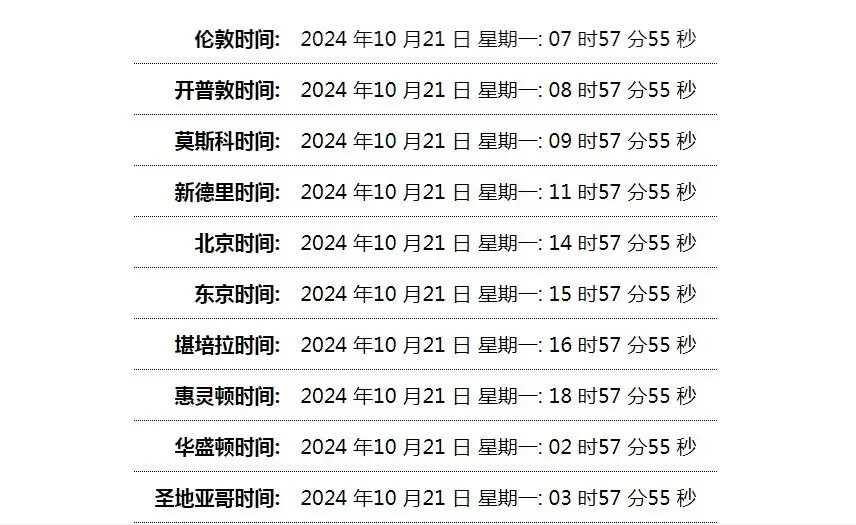 世界时间单页网站HTML源码-山云部落 - 游戏资源下载 | 视频课程学习 | 云盘AI工具 - sy.team