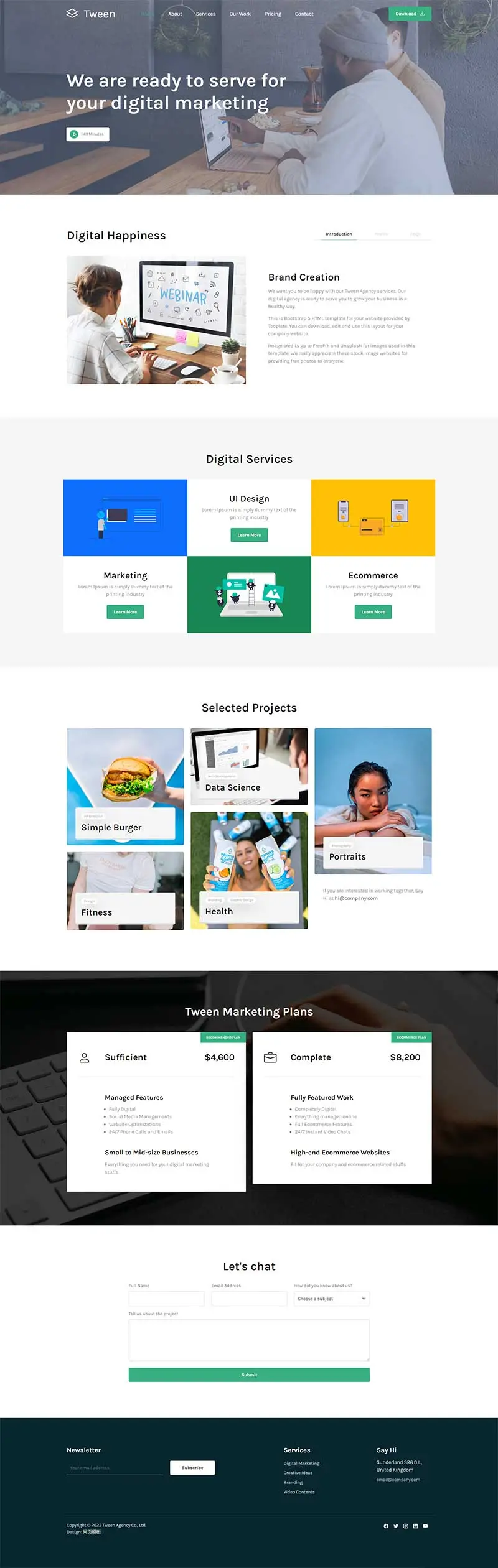 数字营销服务公司html5单页网页模板-山云部落 - 游戏资源下载 | 视频课程学习 | 云盘AI工具 - sy.team